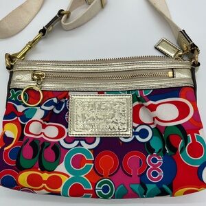 RARE VINTAGE Y2K Coach Poppy Pop C Signature Graffiti Crossbody Bag
